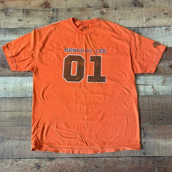Vintage Dukes Of Hazzard General Lee 01 Orange Short Sleeve Tee TShirt - Picture 1 of 9